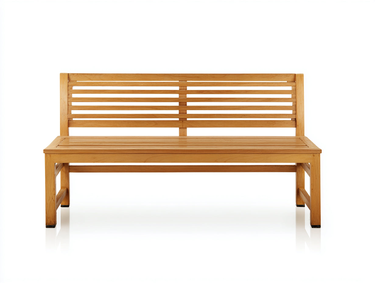 Banc de jardin - bois - 158x51x81 cm - naturel - style contemporain