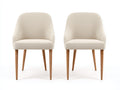 Chaise de salle à manger-tissu-bois-57 x 60 x 82 cm-beige-marron-style moderne