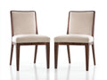 Chaise de salle à manger-tissu-bois-51 x 56 x 88 cm-beige-marron-style classique