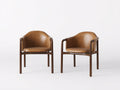 Chaise de salle à manger-similicuir-bois-67 x 59 x 77 cm-marron-style moderne