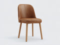 Chaise de salle à manger-similicuir-bois-50 x 56 x 89 cm-marron-beige-style moderne