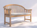 Banc de jardin - bois-tissu - 135x56x86 cm - naturel-écru - style romantique