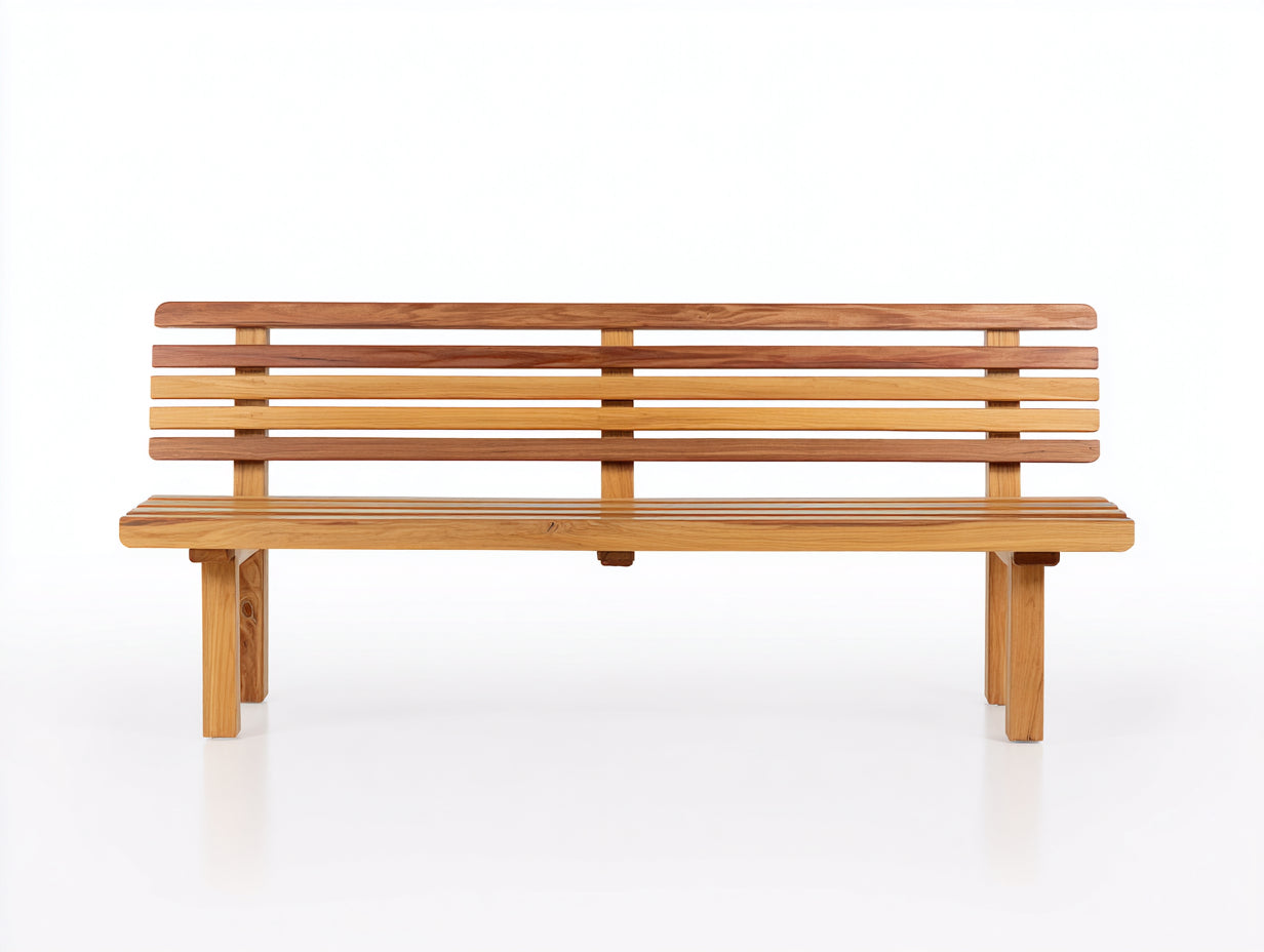 Banc de jardin - bois - 155x50x80 cm - naturel-marron - style contemporain