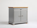 Buffet - bois d'ingénierie-bois massif-métal - 86x39x92 cm - gris clair-naturel - style scandinave