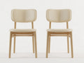 Chaise de salle à manger-similicuir-bois-46 x 53 x 82 cm-beige-style scandinave