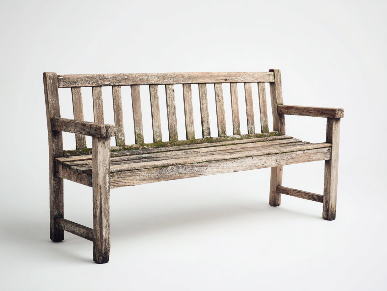 Banc de jardin - Bois - 150x56x86 cm - Bois patiné - Style campagne