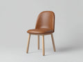 Chaise de salle à manger-similicuir-bois-48 x 55 x 88 cm-marron-beige-style moderne