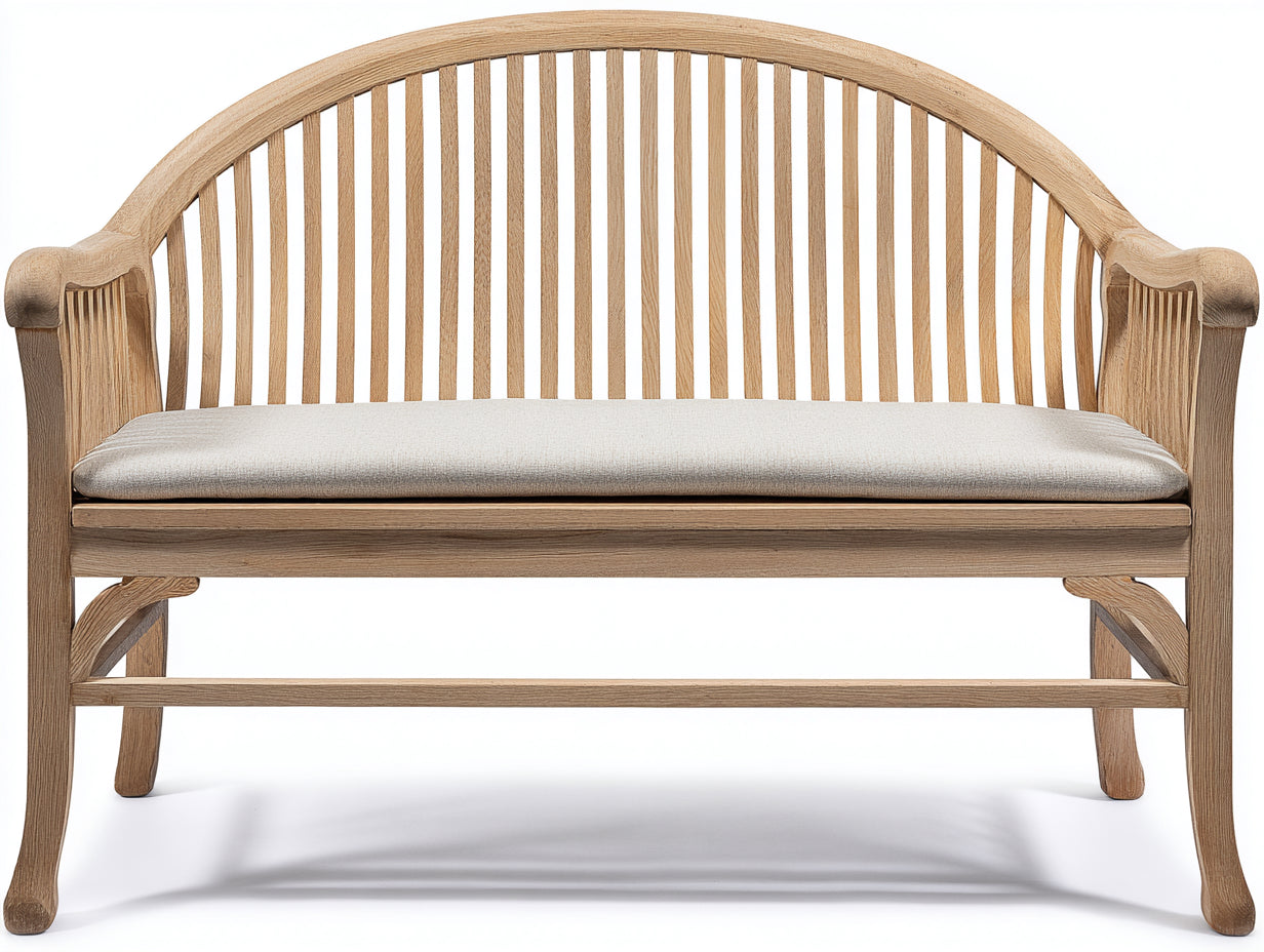 Banc de jardin - Bois-textile - 160x63x105 cm - Bois clair-Beige - Style traditionnel