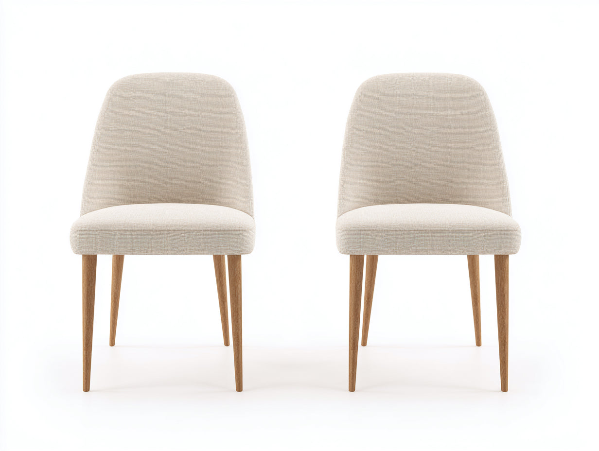 Chaise de salle à manger-tissu-bois-50 x 56 x 85 cm-beige-marron-style scandinave