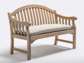 Banc de jardin - bois-tissu - 128x58x88 cm - chêne clair-beige - style classique