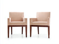 Chaise de salle à manger-tissu-bois-58 x 59 x 84 cm-beige-marron-style contemporain