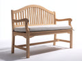 Banc de jardin - bois-tissu - 132x57x89 cm - naturel-blanc cassé - style classique