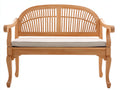 Banc de jardin - bois-tissu - 125x55x90 cm - naturel-beige - style classique