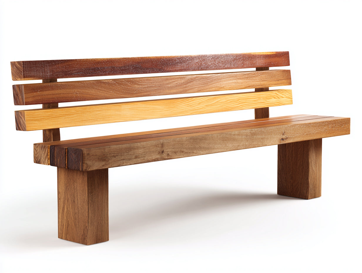 Banc de jardin - bois - 160x52x85 cm - naturel-marron - style contemporain