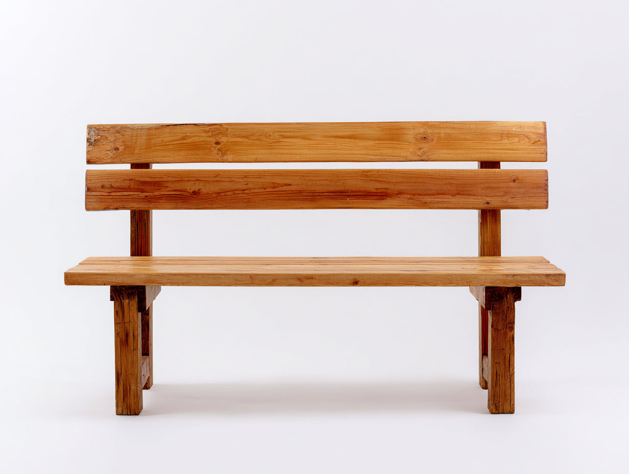 Banc de jardin - bois - 150x50x78 cm - naturel - style rustique
