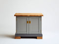 Buffet - bois-MDF-métal - 88x41x84 cm - gris-marron-doré - style contemporain