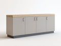 Buffet - bois-MDF-métal - 172x42x78 cm - gris-marron-argenté - style contemporain