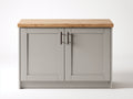 Buffet - bois-MDF - 104x42x82 cm - gris-marron - style contemporain
