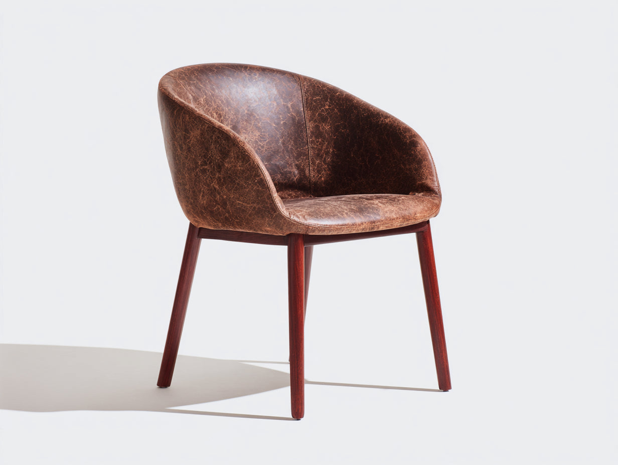 Chaise de salle à manger-similicuir-bois-59 x 56 x 79 cm-marron-style moderne