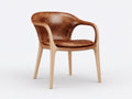 Chaise de salle à manger-similicuir-bois-62 x 58 x 80 cm-marron-beige-style contemporain