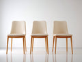 Chaise de salle à manger-similicuir-bois-47 x 54 x 86 cm-beige-marron-style scandinave
